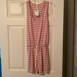 Pink and white romper